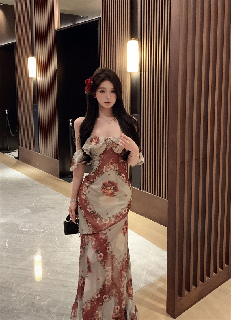 Floral Print Bodycon Midi Dress Women Sleeveless High Waist Summer 2026 - Image 4
