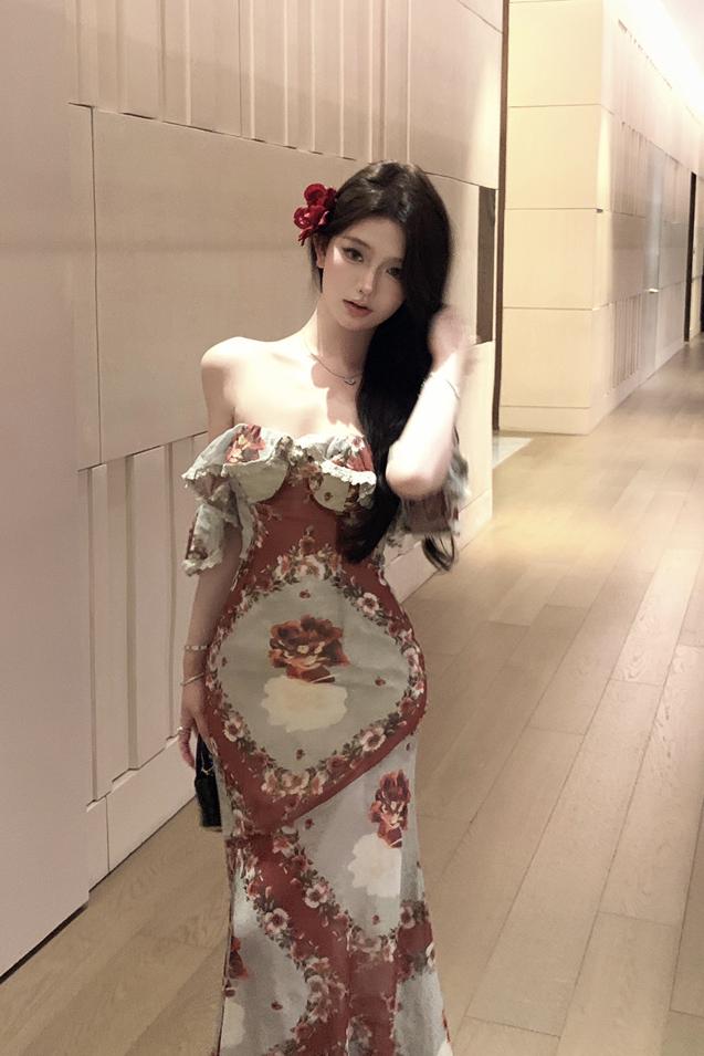 Floral Print Bodycon Midi Dress Women Sleeveless High Waist Summer 2026 - Image 5
