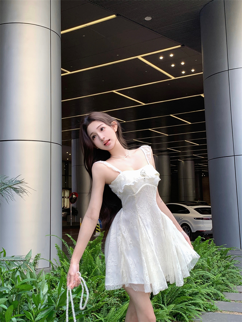 Embroidered Sleeveless A-Line Mini Dress for Women Summer
