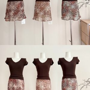 Leopard Print Slimming Midi Skirt and Short Skirt for Spring Summer Women