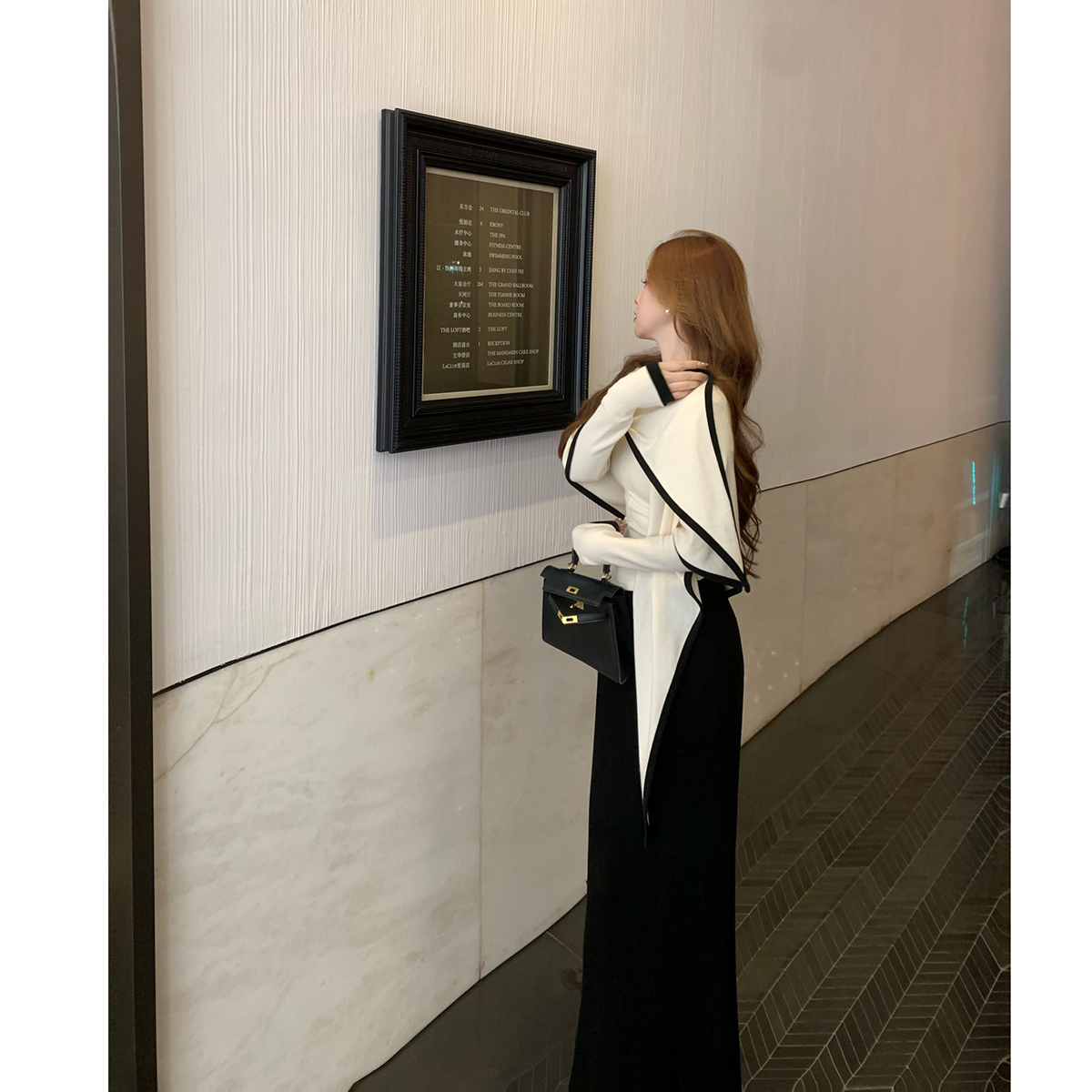 Korean Style Two-Piece Knit Sweater Set with Triangle Shawl Design Slimming Long Sleeve Top - Image 5